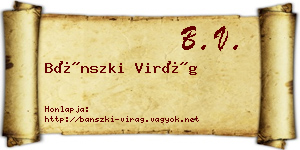Bánszki Virág névjegykártya